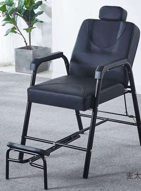 可躺理发椅子刮脸椅子剪发椅美发椅修面椅子黑红色黑色默认麦太保