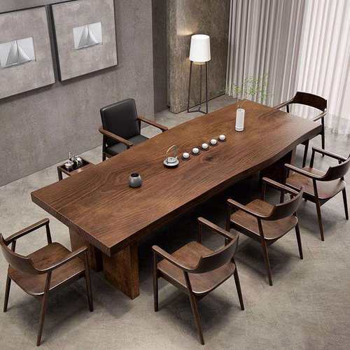 新中式接待会客茶桌椅组合大板桌实木茶桌全套家用客厅禅意泡茶台