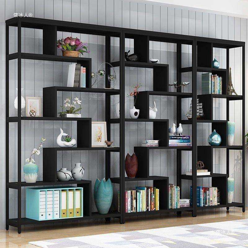 简易书架置物架简约客厅落地隔断办公室货架展示柜储物博古架铁艺,3C数码配件,USB灯,淘宝优惠券,粉丝福利购,淘宝优惠卷