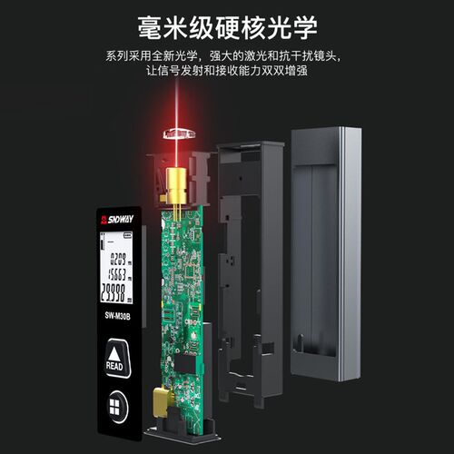 水平仪迷你激光测距仪SW-M30A 红外线电子尺距离测量仪面积高精度