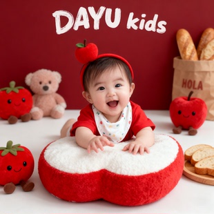 新生婴儿满月百天摄影创意写真0-3周岁男女宝宝电子照片ai精修图