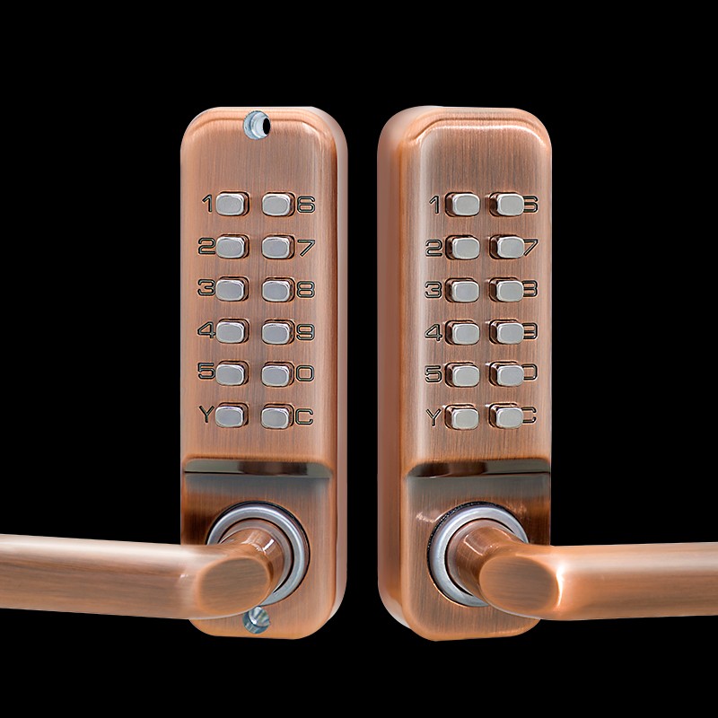 推荐利邦面机械密码锁花园门栅栏门铁艺门室外室内门防水生锈