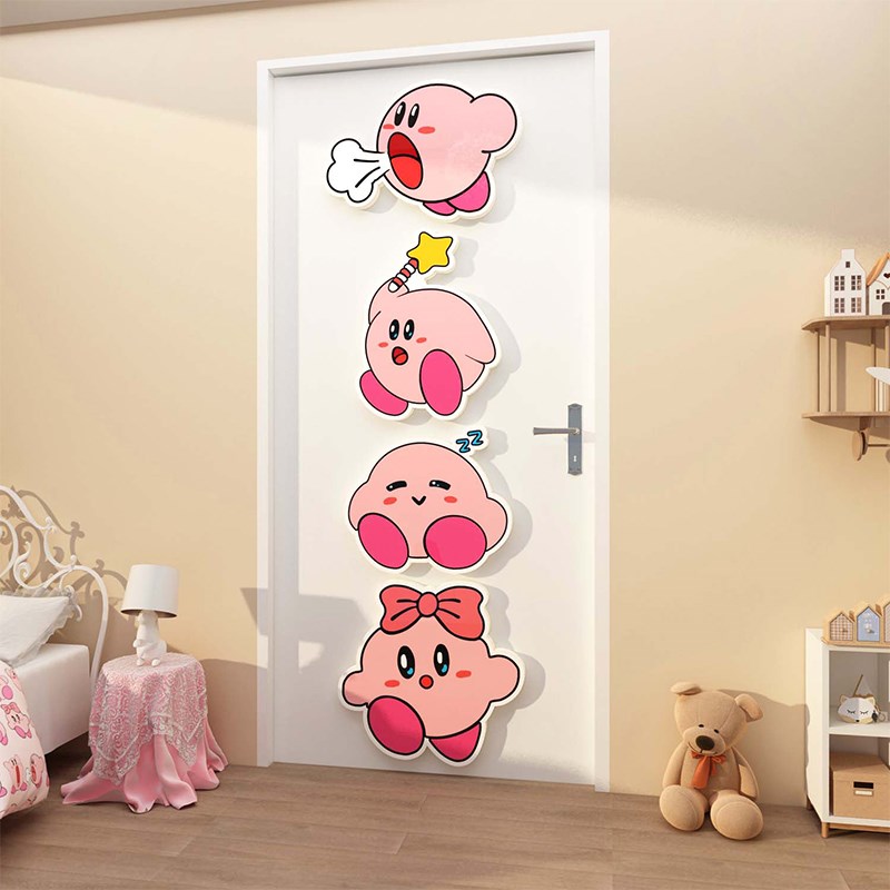 星之卡比儿童房间墙面装饰门贴纸公主男生女孩海报床头房布置