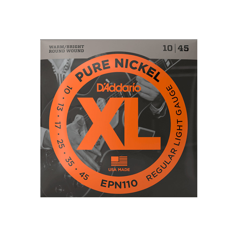 达达里奥 NN 纯镍布鲁斯爵士圆形缠绕电吉他弦 N