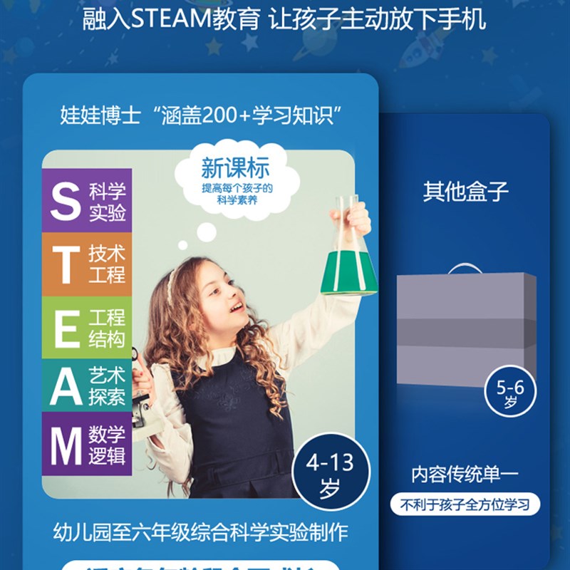 娃娃博士儿童科学小实验二五六年级物理化学器材全教学材料箱科学