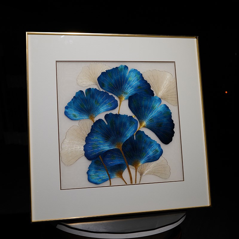 轻奢两联手工苏绣幸福安康成品装饰画客厅玄关高档刺绣挂画卧室画图片