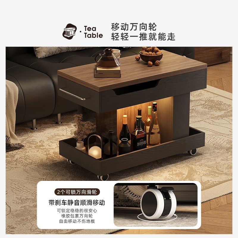 茶几客厅家用高级感茶台茶桌边几小户型侧边柜沙发边柜,住宅家具,移动边几/推车,淘宝优惠券,粉丝福利购,淘宝优惠卷