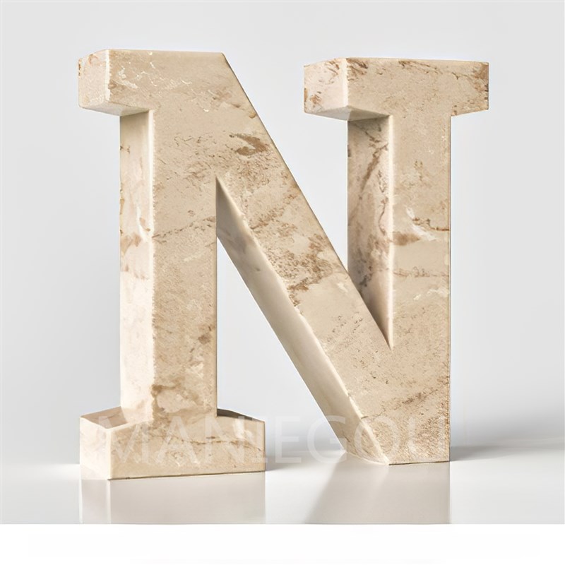 侘寂风黄洞石书立大理石字母书档茶几办公室桌面书房书柜酒柜