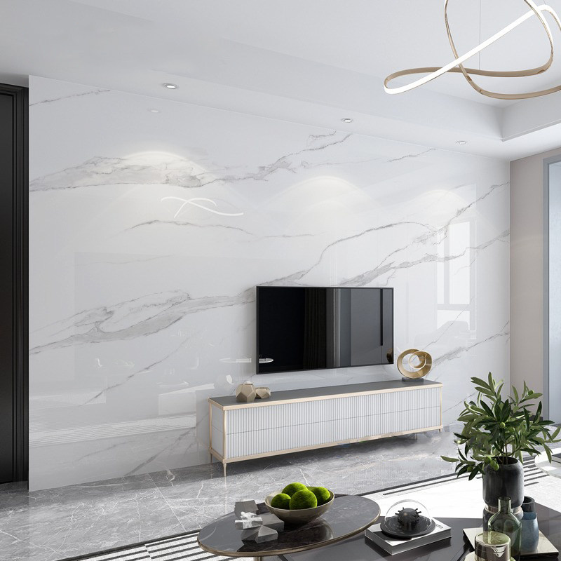 现代鱼肚白大理石纹竹木纤维电视沙发背景墙D光集成护墙板,基础建材,集成板,淘宝优惠券,粉丝福利购,淘宝优惠卷