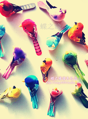 款精品立体仿真小鸟室内装饰品花色随机搭配重复