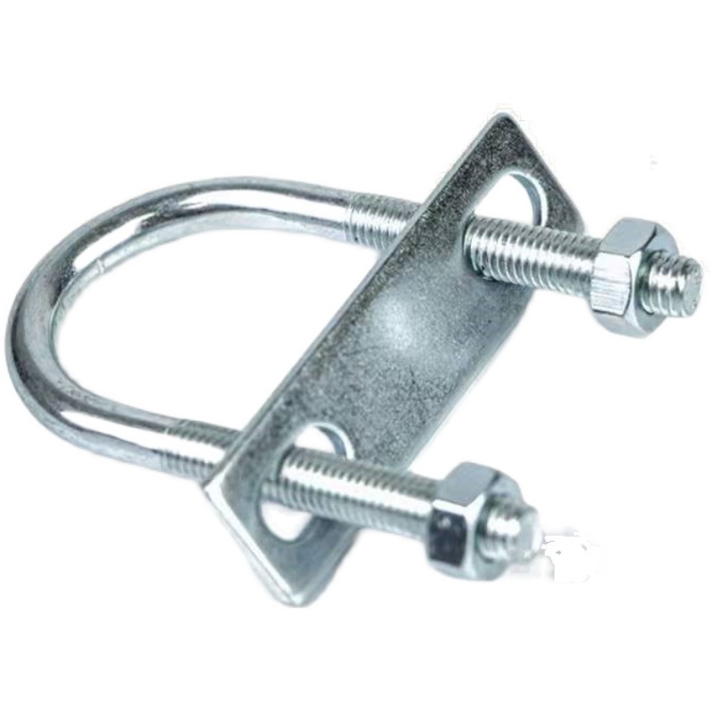 u型卡扣管卡M8DN镀锌碳钢加长型单U型管卡配垫片螺母卡箍骑马卡