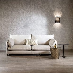 北欧简约布艺双人沙发色羽绒艺时尚 沙发 亚麻布经典 米超软沙发