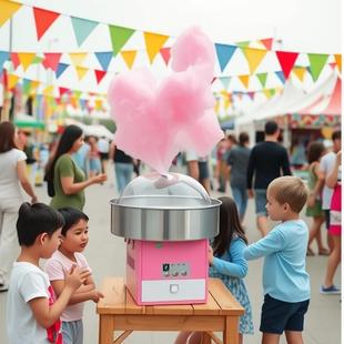 商用粉色棉花糖机电热摆摊用全自动棉花糖机子制作花式棉花糖机器
