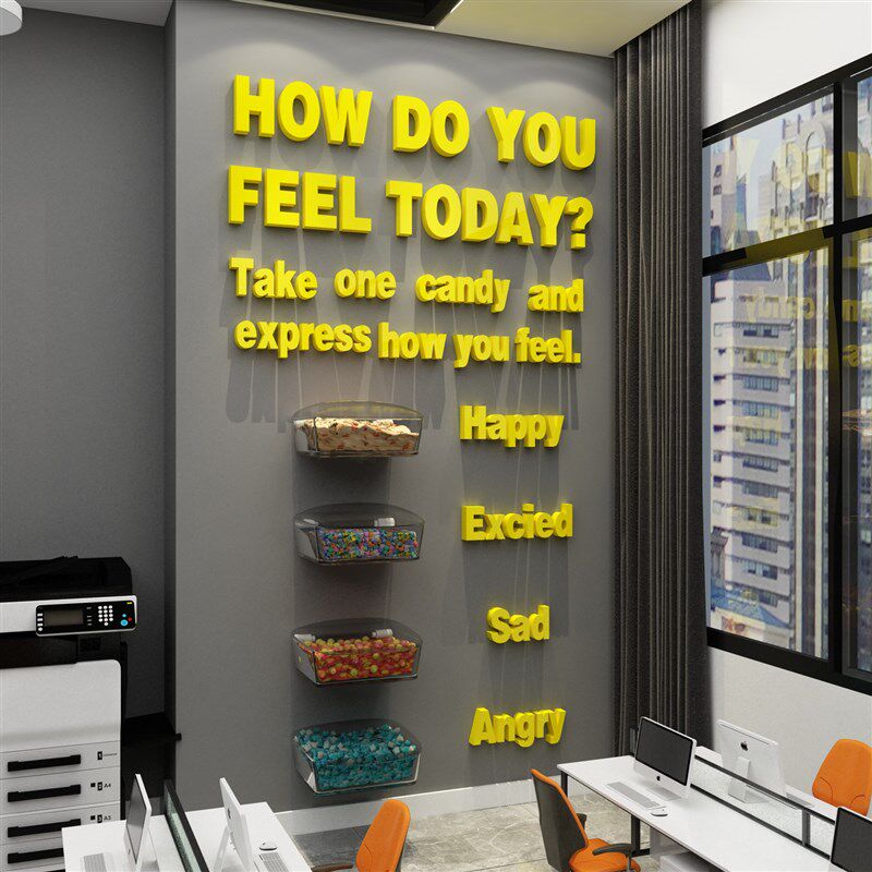 办公室墙面装饰企业文化公司茶水间背景布置贴纸励志标语挂画糖果