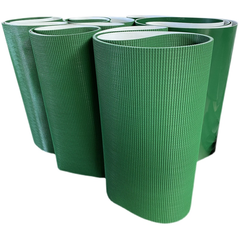 绿色PVC食品输送带橡胶传送带爬坡运输带PU挡板裙边环形带耐高温