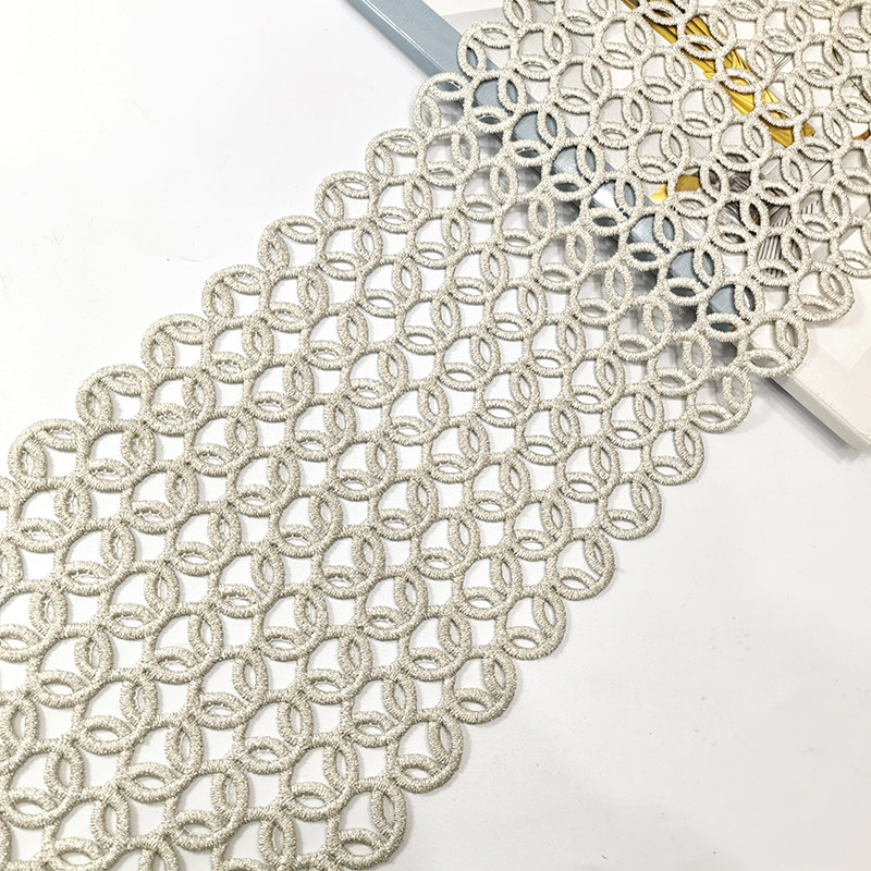 窗帘花边白色蕾丝浪漫法式幔头装饰绣花水溶宽边抱枕拼接侧边辅料