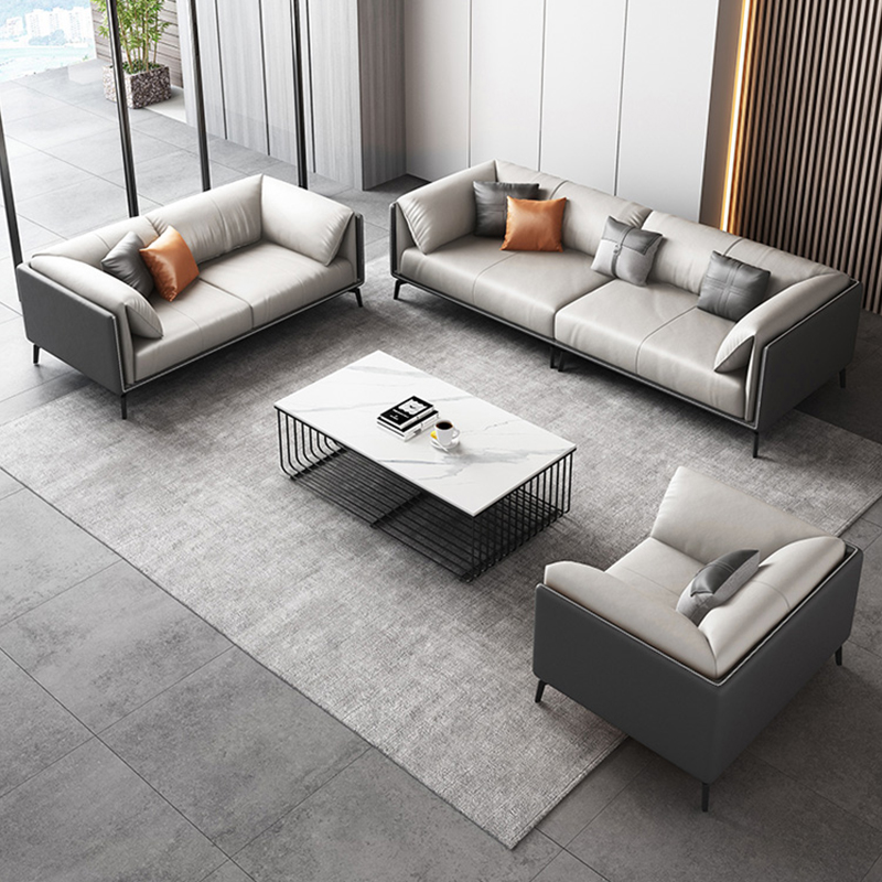 办公室沙发现代会客商务接待休闲休息等候区办公茶几装