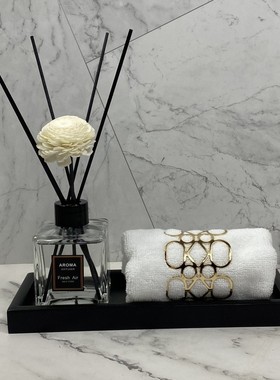 卫生间软装饰品摆件样板间家居瓷砖厂时尚浴室托盘香薰毛巾