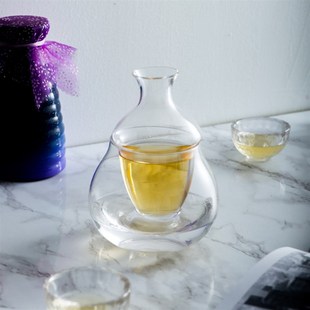 水晶玻璃冰酒器家用冰酒壶创意醒酒器温酒分酒器清酒壶冷酒壶 日式