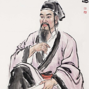 药王孙思邈医圣张仲景画像挂画书房药店沙发走廊背景墙装饰卷轴画