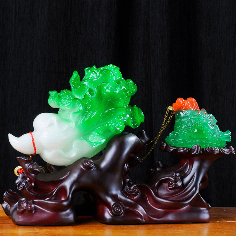 招财玉白菜金蟾工艺装饰品办公室桌酒柜客厅玄关店铺业礼品