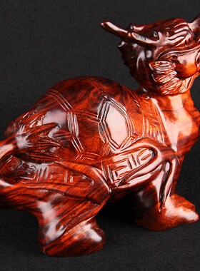 桃木龙龟大号龟办公室客厅家居工艺品