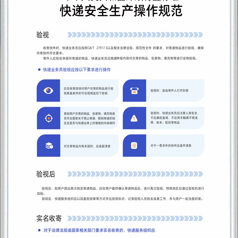 兔喜生活快递制度海报价格表快递收寄 快递安全操作规范 禁寄物品图片
