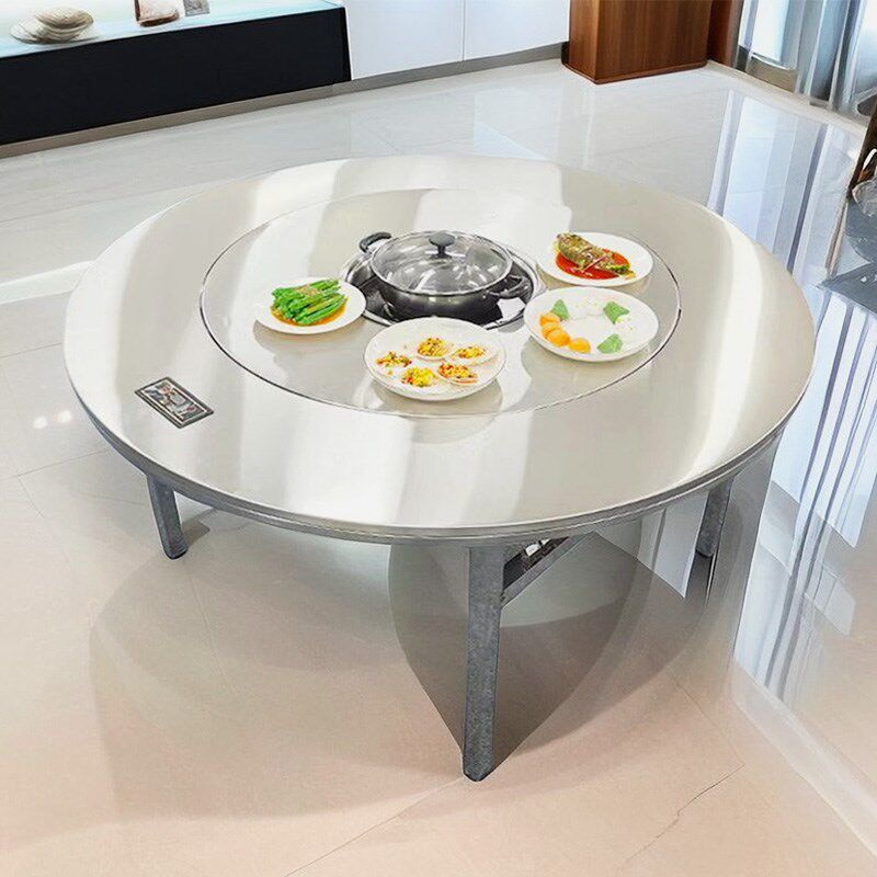 圆桌内置转盘冬天火锅桌子电磁炉一体下沉式家用商用,住宅家具,不锈钢/PVC餐桌,淘宝优惠券,粉丝福利购,淘宝优惠卷