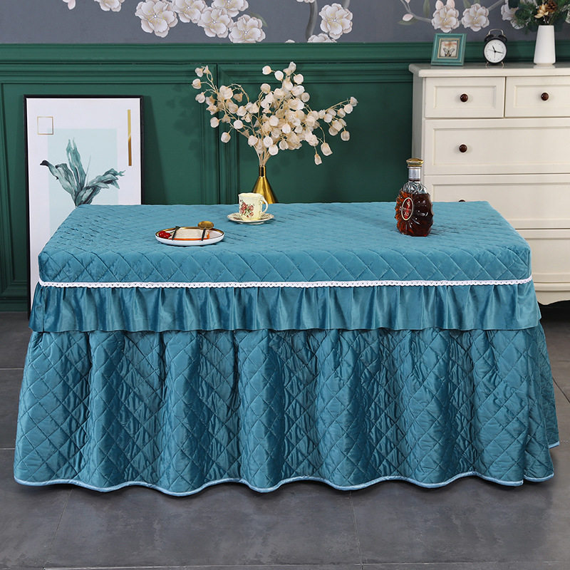 冬季新款加绒加厚电炉分体烤火被罩桌布正长方形茶几罩麻将桌取暖