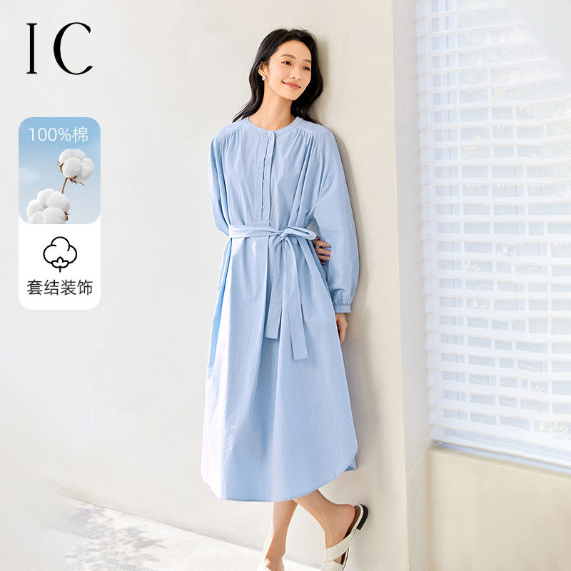 【小李不讲李呀】IC简约舒适灯笼袖圆领衬衫连衣裙2025新款时尚百,女装/女士精品,连衣裙,淘宝优惠券,粉丝福利购,淘宝优惠卷