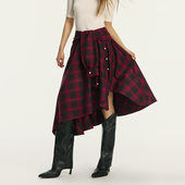 小李不讲李呀 Vone SheeE早秋美式 复古格子半身裙女2025新款 高