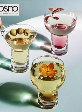 波兰进口KROSNO晶质玻璃创意鸡尾酒杯个性马天尼杯甜品杯子套装