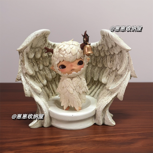 泡泡玛特小野鸟人手办盲盒diy造景天使翅膀底座道具收纳展示架子