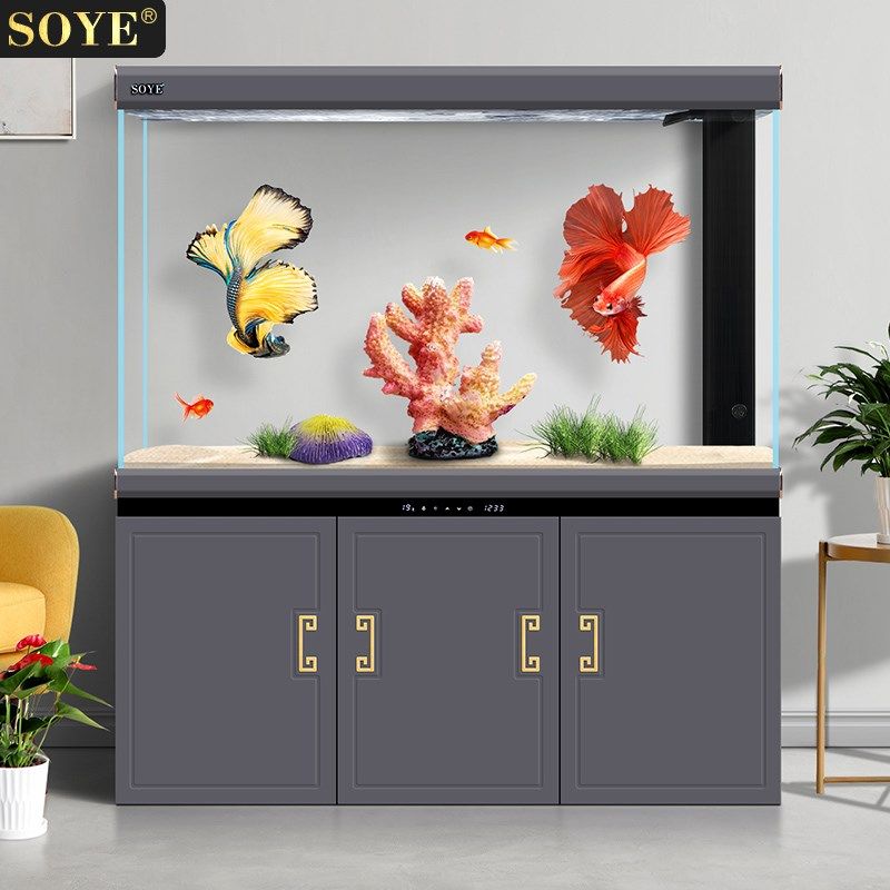 索一鱼缸客厅大型智能水族箱智能超白生态玄关落地底滤2024新款,宠物/宠物食品及用品,桌面缸,淘宝优惠券,粉丝福利购,淘宝优惠卷