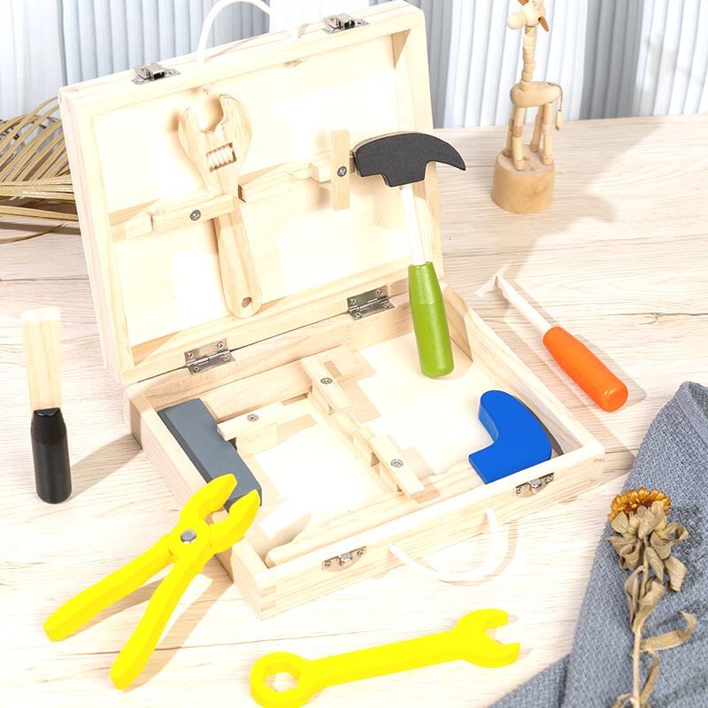 木制手提多功能维修套装组合工具箱 儿童智力过家家拆装螺母玩具,玩具/童车/益智/积木/模型,螺母拆装/组合玩具,淘宝优惠券,粉丝福利购,淘宝优惠卷