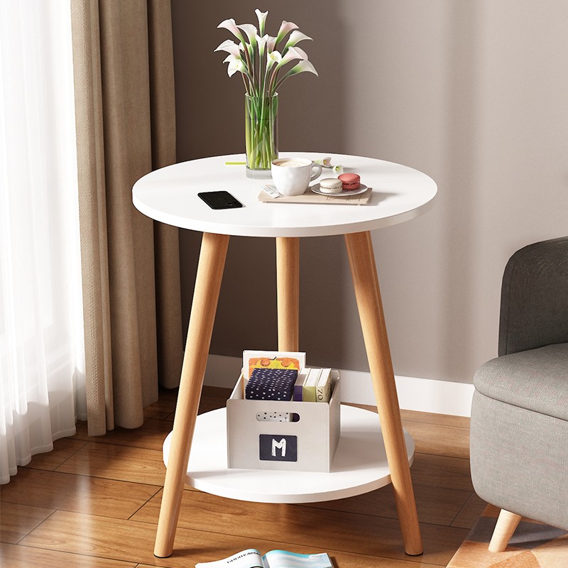 小圆桌子简易客厅茶几小户型卧室边桌阳台迷你沙发边几创意小茶桌