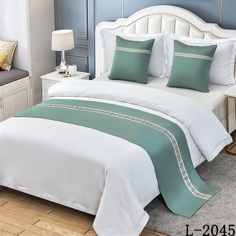 商务极简酒店民宿卧室家用床上用品花纹床旗床尾巾床尾毯床盖,床上用品,床盖,淘宝优惠券,粉丝福利购,淘宝优惠卷