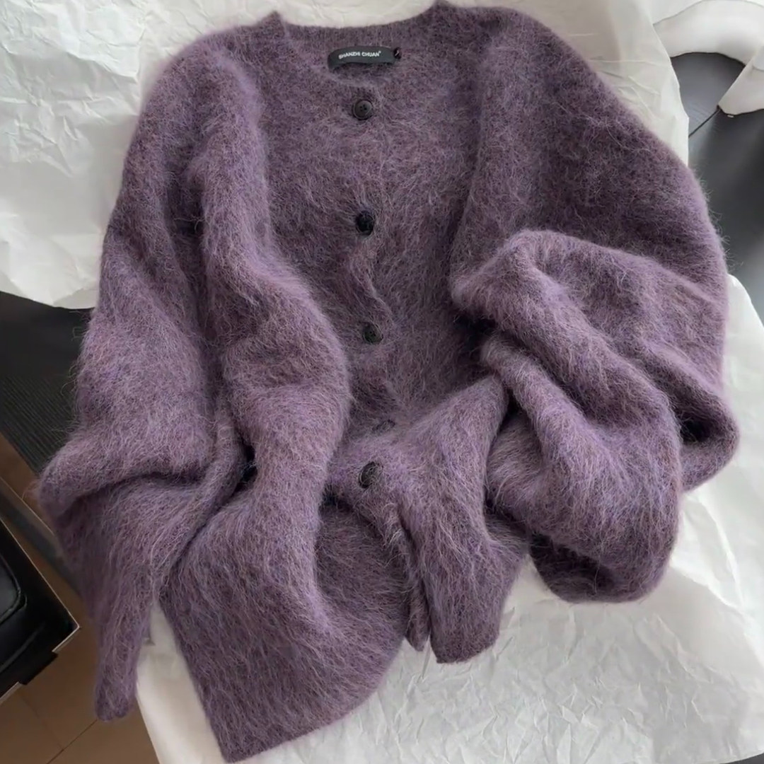 欧货高端独特漂亮2025冬季新款高级感chic温柔软糯宽松毛衣外套女,女装/女士精品,大码内搭,淘宝优惠券,粉丝福利购,淘宝优惠卷