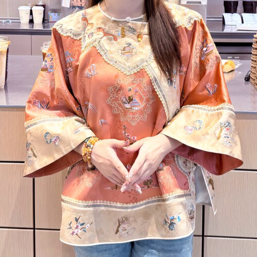 新中式复古高级感唐装提花衬衫潮