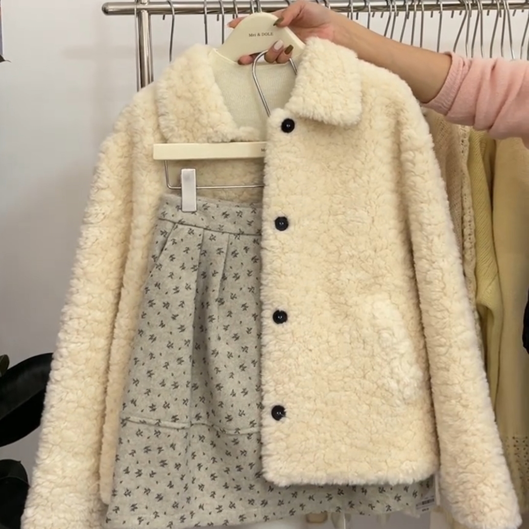 新款超好看皮毛一体加厚保暖上衣