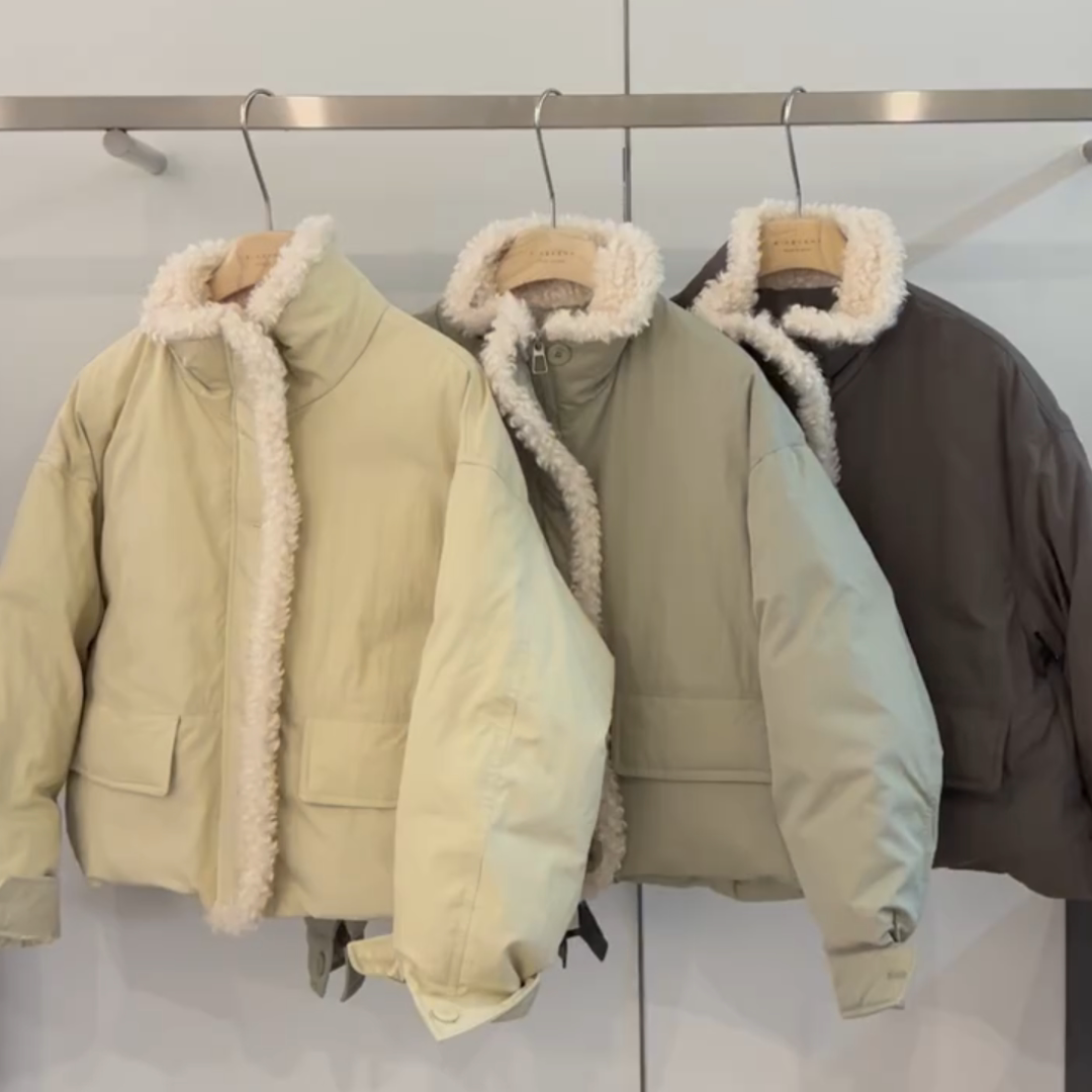 欧货高端大牌加厚保暖短款棉服女