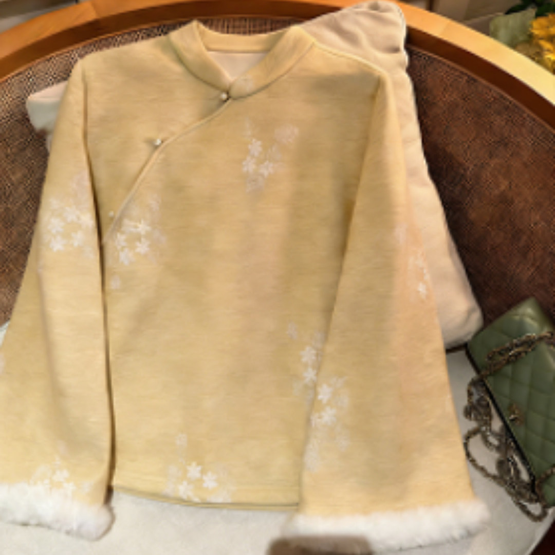 秋冬新款文艺复古新中式提花衬衫