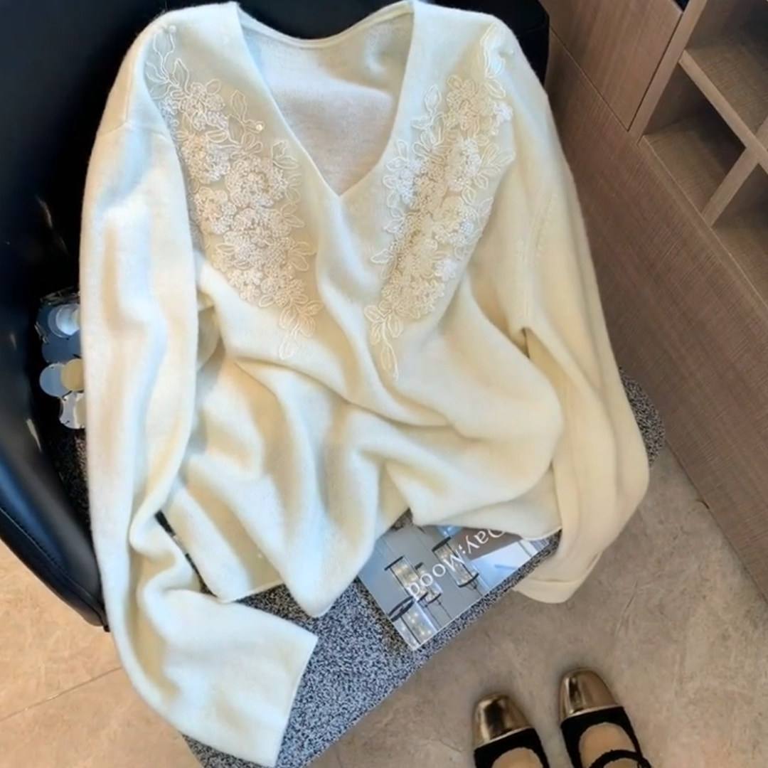 法式复古轻奢低调奢华提花刺绣针织衫2025秋季洋气时髦独特毛衣女,女装/女士精品,大码内搭,淘宝优惠券,粉丝福利购,淘宝优惠卷