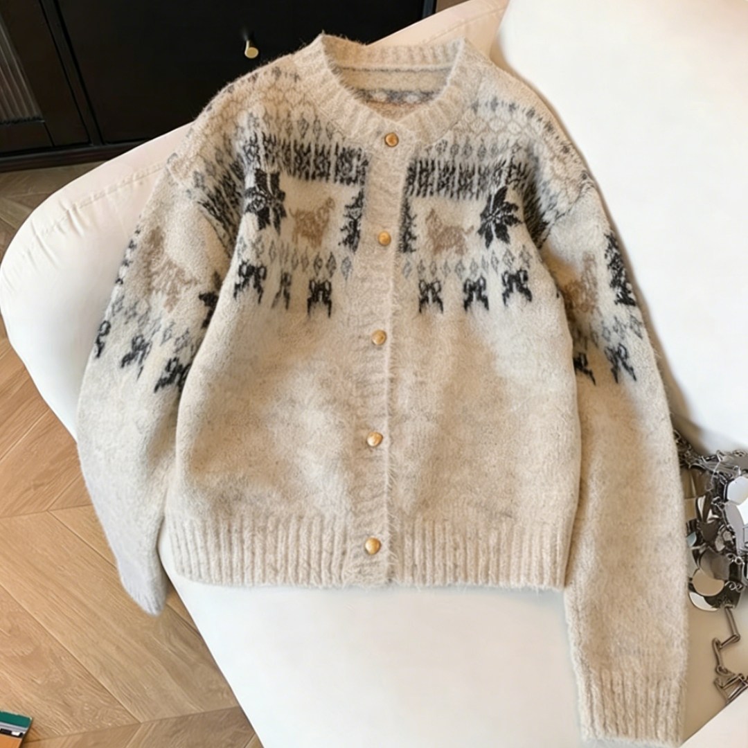 费尔岛毛衣女2025秋冬新款独特漂亮复古慵懒风宽松保暖针织上衣潮,女装/女士精品,大码内搭,淘宝优惠券,粉丝福利购,淘宝优惠卷