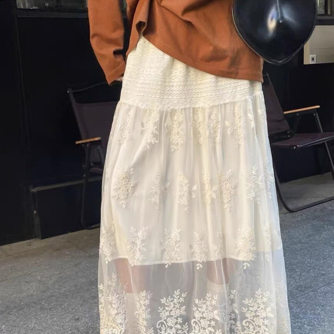 2026年新款爆款今年流行气质绝美蕾丝拼接半身裙芭蕾风白月光半裙,女装/女士精品,大码半身裙,淘宝优惠券,粉丝福利购,淘宝优惠卷
