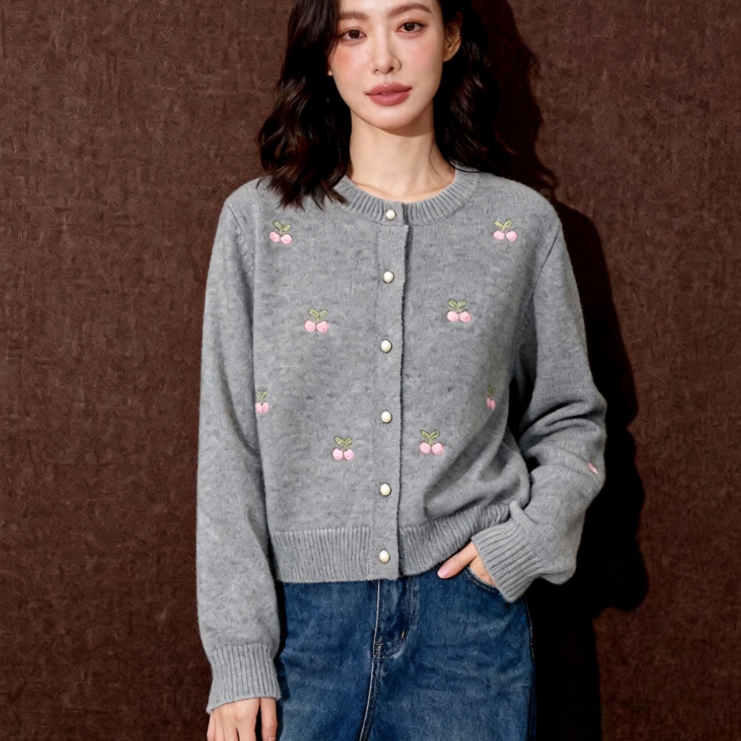 新款慵懒风简约休闲宽松毛衣外套