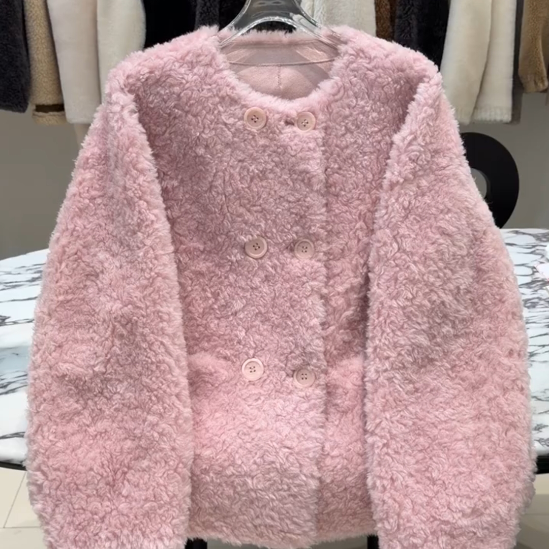 冬季2025新款巨好看羊羔毛厚外套