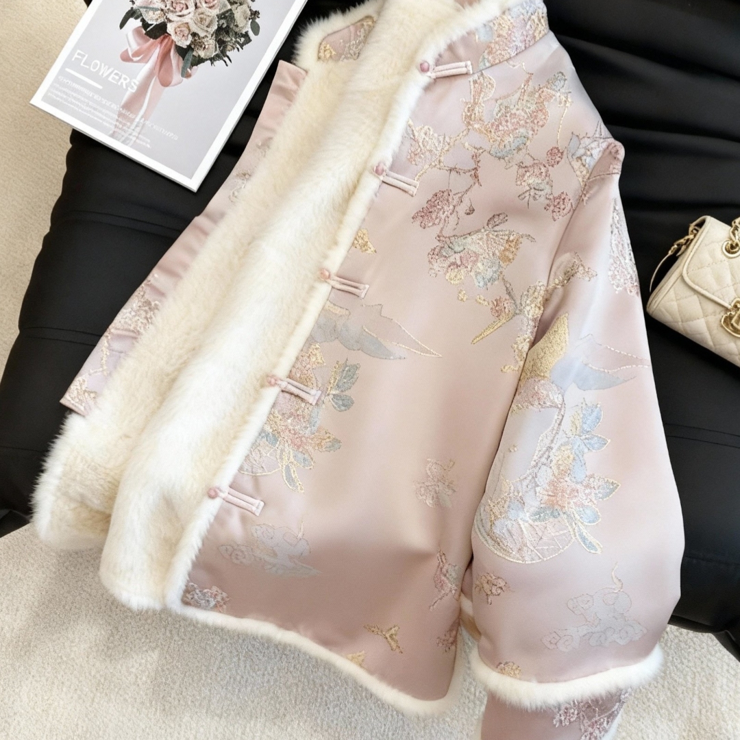 国风清冷感新中式盘扣提花外套女