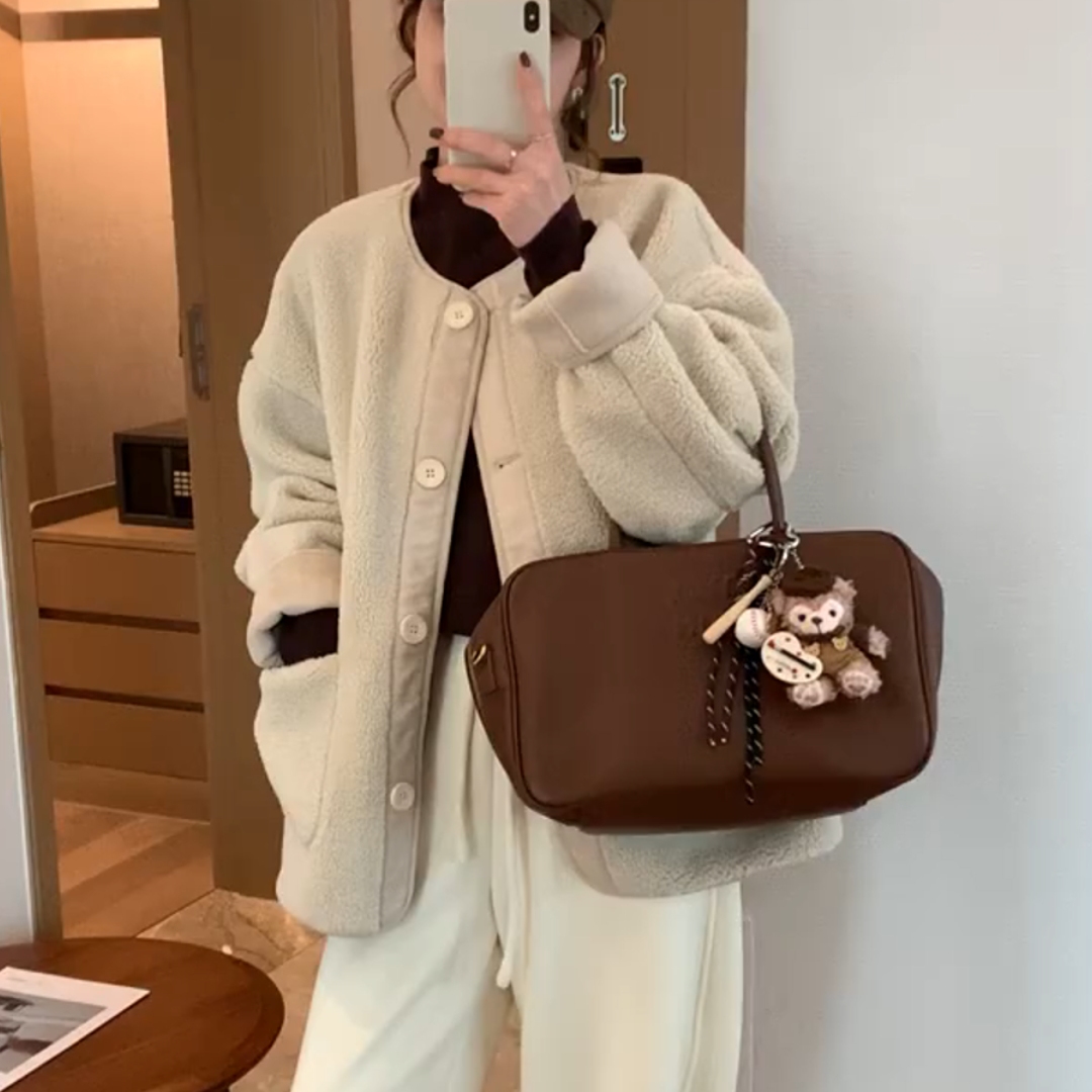 秋冬新款高级感温柔宽松软糯上衣