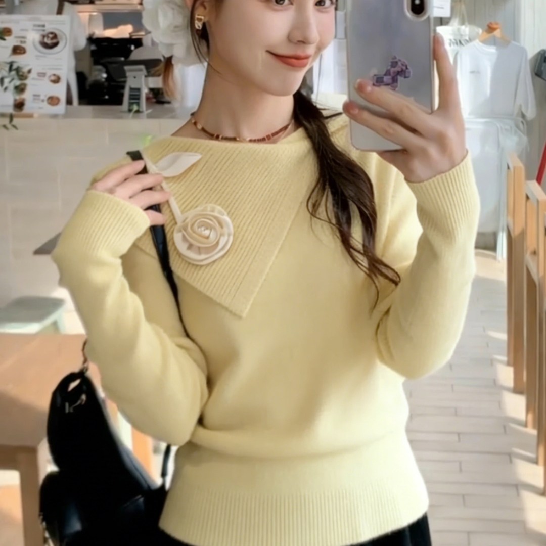 今年流行气质独特少女感甜美翻领毛衣女高级感复古长袖内搭上衣潮,女装/女士精品,大码内搭,淘宝优惠券,粉丝福利购,淘宝优惠卷